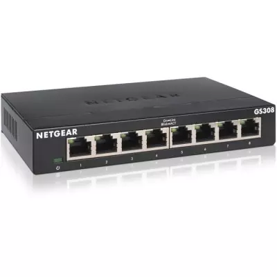Switch Ethernet Métal 8 ports Gigabit NETGEAR GS308 - Compact et performant