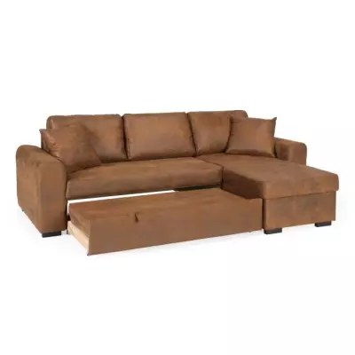 Canapé d'angle convertible réversible 4 places vintage - HAMILTON