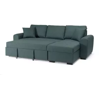 Canapé d'angle convertible 4 places - Vert - HAMILTON