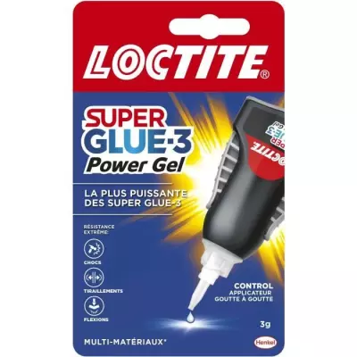 Colle ultra-rapide LOCTITE SUPERGLUE Power Gel Control - Tube 3g