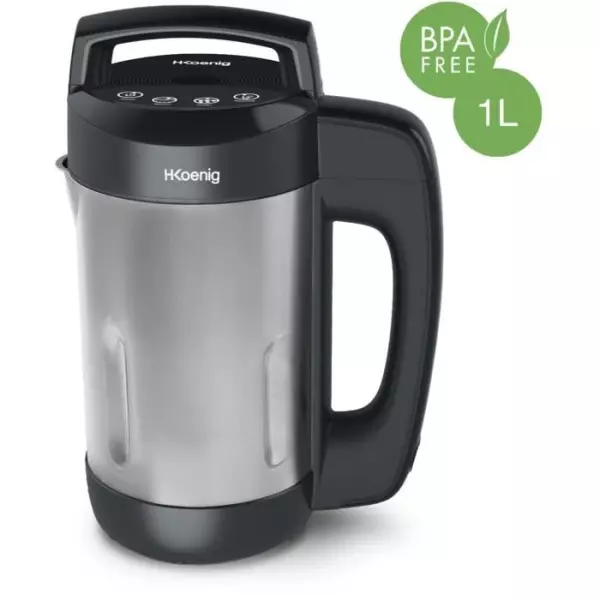 Blender chauffant - H.Koenig - MXC20 - 850 W - 1,1 L - Inox - 2 programmes de cuisson - noir
