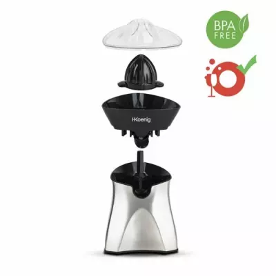 Presse-agrume électrique H.KoeNIG AGR60 - Design inox - 2 cônes interchangeables