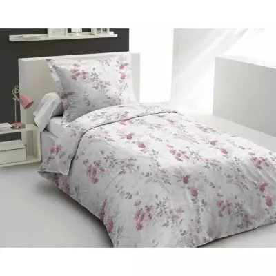 Parure de couette 140x200 cm HOME LINGE PASSION POMPADOUR : 100% Coton 57 Fils