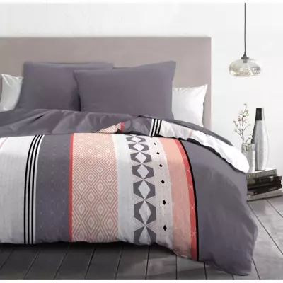 Parure de couette microfibre HOME PASSION BLING - Bleu