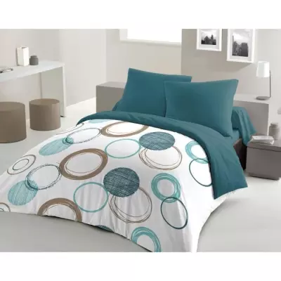 Parure de couette Audace HOME LINGE PASSION - Bleu canard