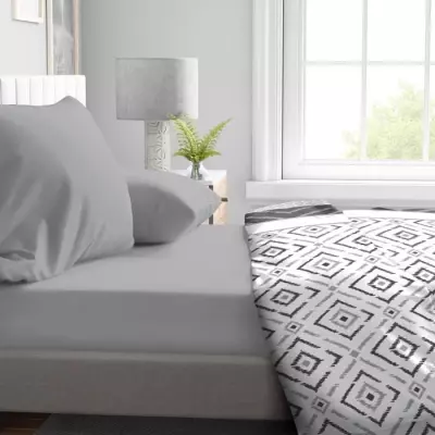 Drap housse Microfibre Gris clair 140x190 cm - HOME LINGE PASSION