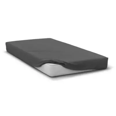 Drap housse microfibre gris anthracite - 160x200cm - HP71770