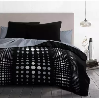 Parure de couette Microfibre STEEVY 220x240cm - Noir