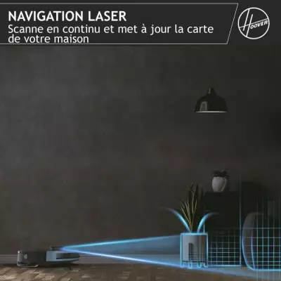 Aspirateur Robot Hoover HG430H Hydro - Puissant 4000Pa - Navigation Laser