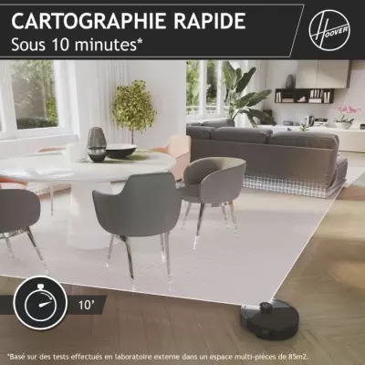Aspirateur Robot Hoover HG430H Hydro - Puissant 4000Pa - Navigation Laser