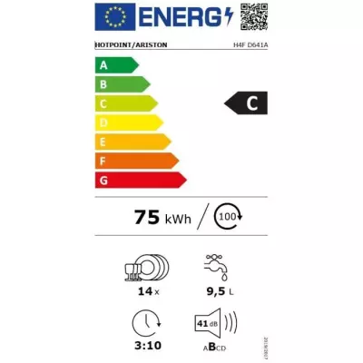 Lave-vaisselle Hotpoint H4FD641A - Performant et Silencieux