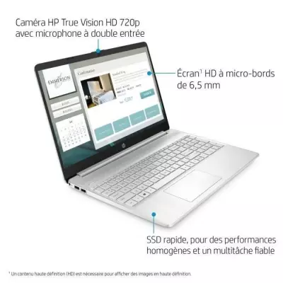HP 15s-eq2090nf AMD Ryzen™ 7 5700U Ordinateur portable 39,6 cm (15.6") Full HD 16 Go DDR4-SDRAM 512 Go SSD Wi-Fi 5 (802.11ac)