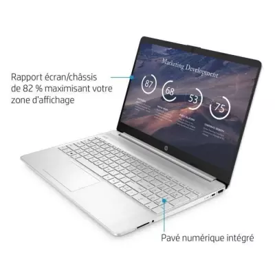HP 15s-eq2090nf AMD Ryzen™ 7 5700U Ordinateur portable 39,6 cm (15.6") Full HD 16 Go DDR4-SDRAM 512 Go SSD Wi-Fi 5 (802.11ac)