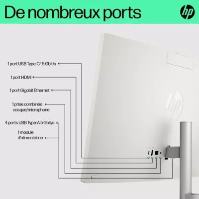 HP 24-cr0038nf AMD Ryzen™ 5 7520U 60,5 cm (23.8") 1920 x 1080 pixels PC All-in-One 8 Go LPDDR5-SDRAM 512 Go SSD Windows 11 Home