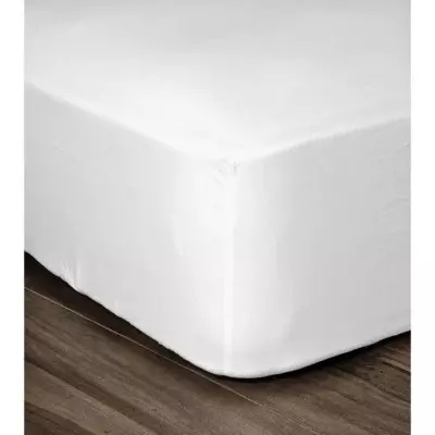 Drap Housse 100% coton 90x190x30 cm blanc - Confort Absolu