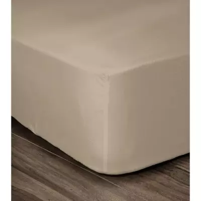 Drap Housse 100% coton beige 180x200x30 cm - Confort et élégance