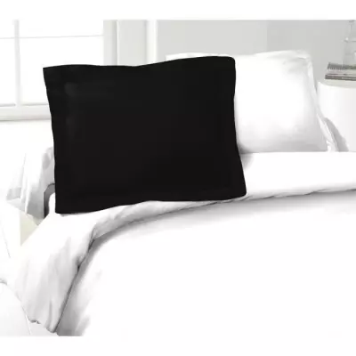 Taies d'Oreillers 100% coton 50x70 cm - Lot de 2, Noir