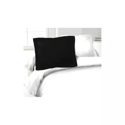Taies d'Oreillers 100% coton 50x70 cm - Lot de 2, Noir