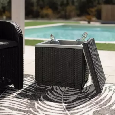 Table basse de jardin Keter Glaciere Ice Cube Graphite - 405981