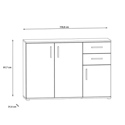 Meuble de rangement IKOLI - Style moderne et pratique - Décor chêne Sonoma et blanc