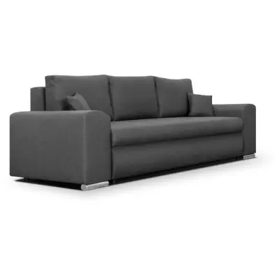 Canapé convertible avec coffre de rangement 3 places - INDIAN - Gris foncé - L250cm
