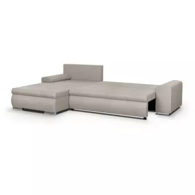 Canapé d'angle convertible réversible avec coffre de rangement - Tissu Beige - INDIAN