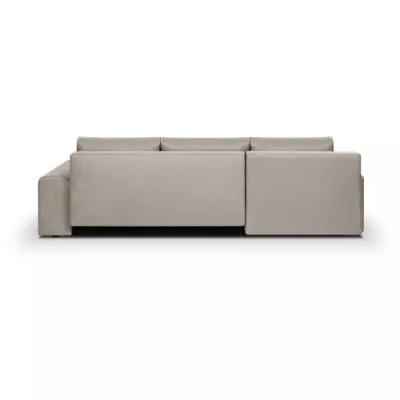 Canapé d'angle convertible réversible avec coffre de rangement - Tissu Beige - INDIAN