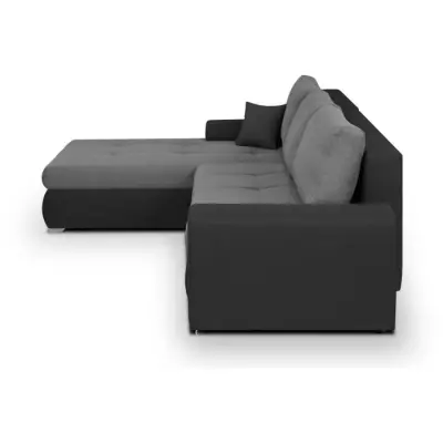Canapé d'angle convertible 5 places INDIAN - Gris clair/anthracite