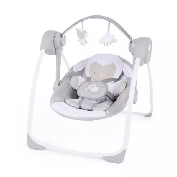 INGENUITY Transat bébé Balancelle électrique pliable - Petit Mouton - Arche et jouets amovible, réglages de minuterie, balan
