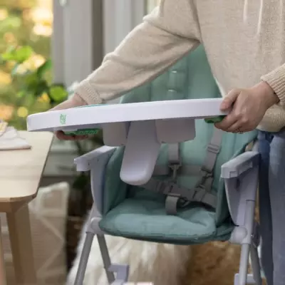 Chaise haute compacte INGENUITY Sun Valley bleu - Pliage à plat