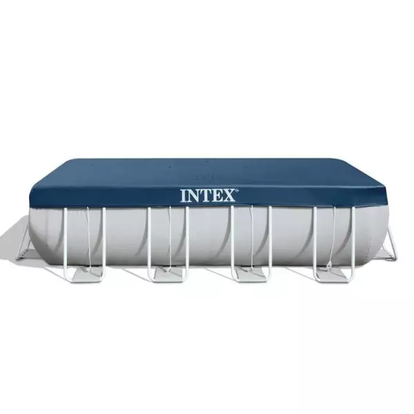 Bâche de protection pour piscine rectangulaire tubulaire INTEX - 28037 - 3,90m x 1,80m - Couleur Bleu