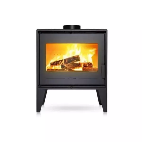 Poele a bois en acier INVICTA - Puissance optimale: 8 kW - Max: 10 kW - Bûches 52 cm, Raccordable, Ecodesign