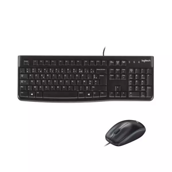 Ensemble Clavier Souris - Filaire - Logitech - MK120 - AZERTY - Noir