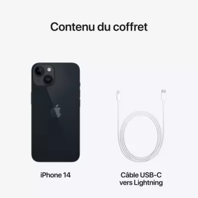 iPhone 14 128Go Midnight - Smartphone compact et performant