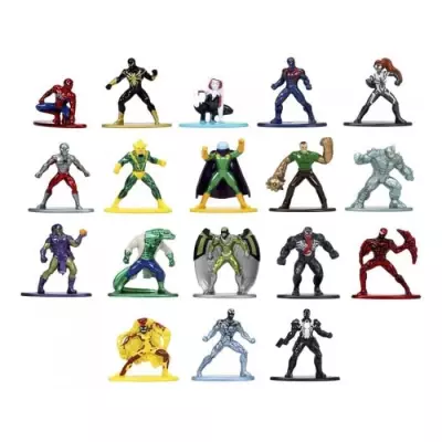 Coffret Spiderman - 18 figurines métal 4cm - Multicolore - Blanc