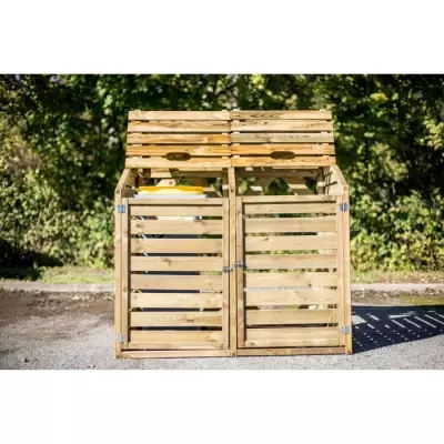 Cache-poubelles JARDIN SAUVAGE en bois pin autoclavé 100 % FSC - 150 x 90 x 120 cm
