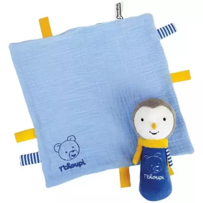 Coffret Naissance T'choupi Baby avec Doudou et Peluche Hochet 25cm - Idéal Cadeau