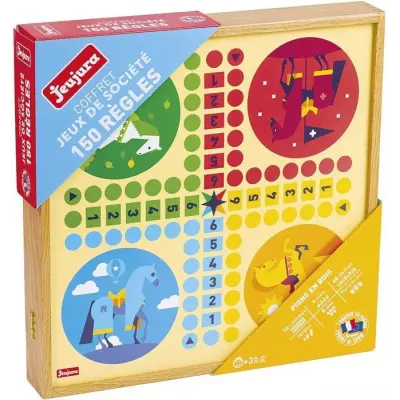 Coffret de Jeux Classiques en Bois - 150 Règles - Fabriqué en France