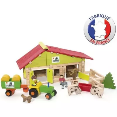 Amusez-vous à la ferme avec ce jeu de construction en bois - 140 pcs
