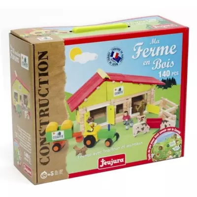 Amusez-vous à la ferme avec ce jeu de construction en bois - 140 pcs