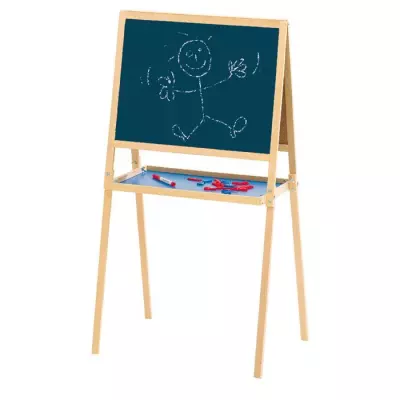 Tableau Double Face Créatif en Bois (craies + feutres)