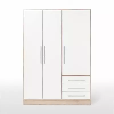 Armoire Contemporaine Chêne et Blanc - FSC 100% - Éco-Responsable
