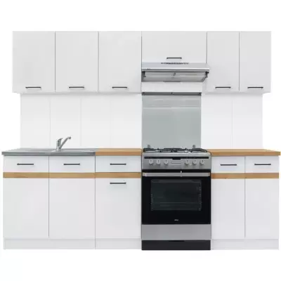 Cuisine complète JUNONA 240cm - Blanc brillant