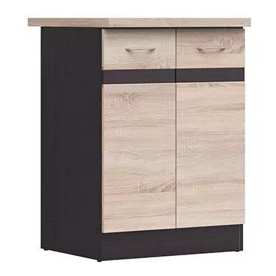 JUNONA Meuble bas cuisine 60 cm - 2 Portes - Chêne sonoma