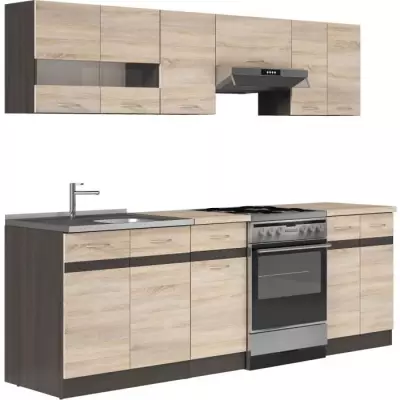 Ensemble cuisine JUNONA 2m40 - 7 pcs - Chêne Sonoma