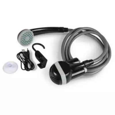 Douche électrique rechargeable KAMPA Power Shower - Tuyau 1,80 m - Noir