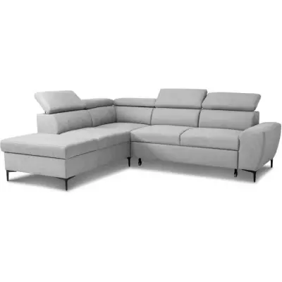 Canapé d'angle convertible réversible avec coffre - KASIMIR - Gris - 258 x 79/98 x 219 cm
