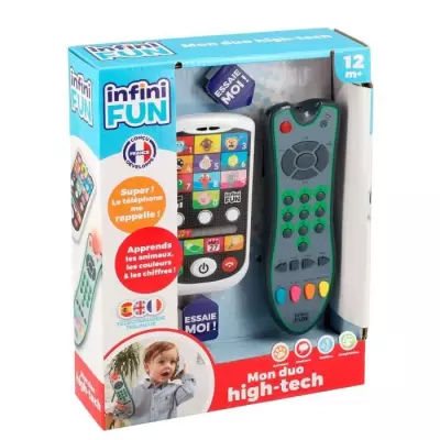 Téléphone et Télécommande KD - Mon Duo High-Tech pour l'apprentissage des animaux, chiffres et couleurs