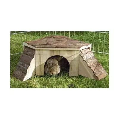 Cabane Naturelle avec Rampe pour Rongeurs - 37x37x16cm