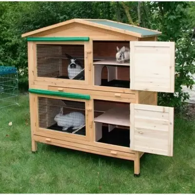 Clapier Kerbl Maison pour rongeurs: 118 x 61 x 130 cm Bois